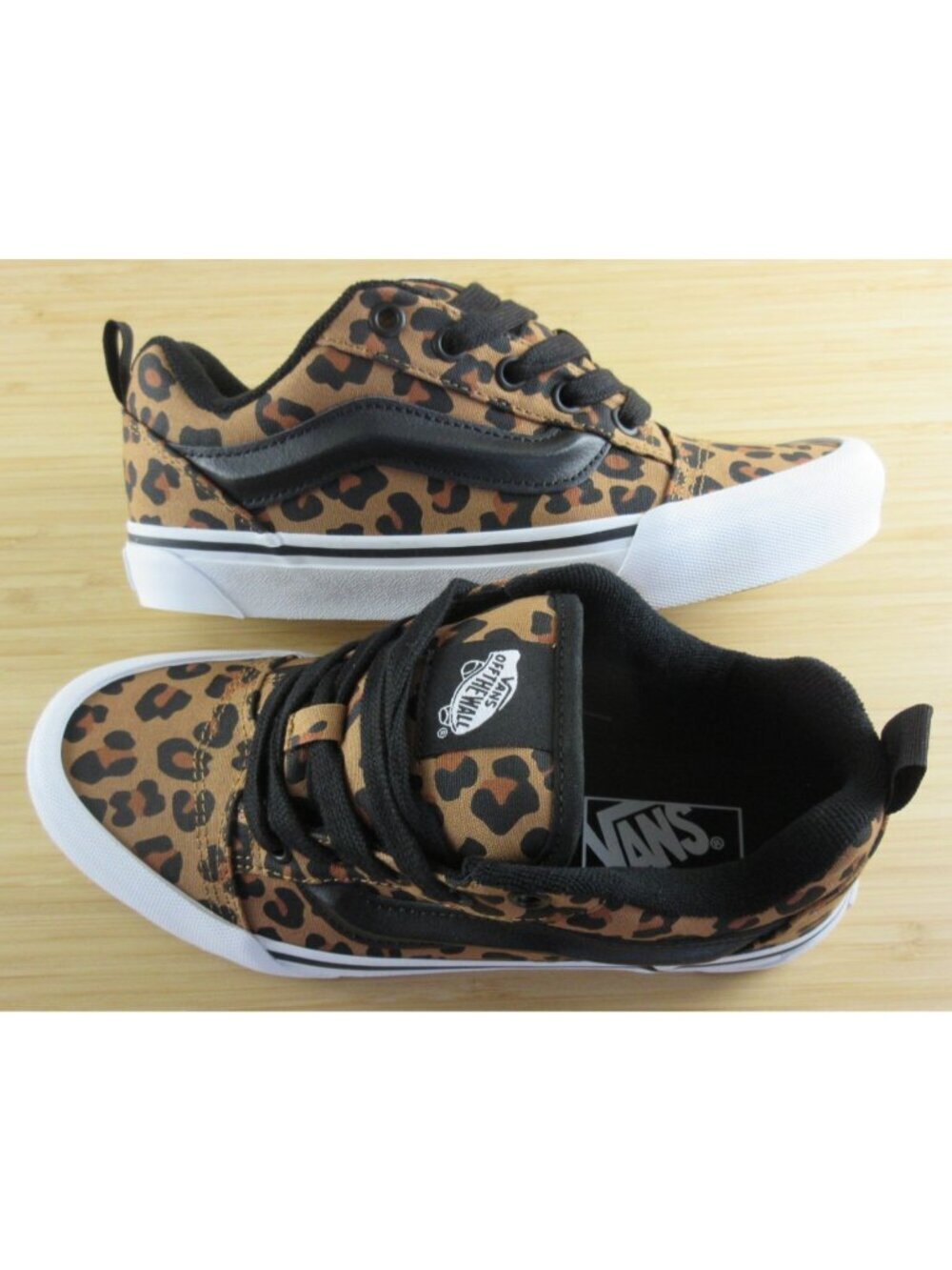 Vans Women's Knu Skool Leopard Black Brown Canvas Lace Up shoes Size 6.5 NIB - Picture 7 of 8